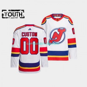 Camiseta New Jersey Devils Personalizado Adidas 2022-2023 Reverse Retro Branco Authentic - Criança